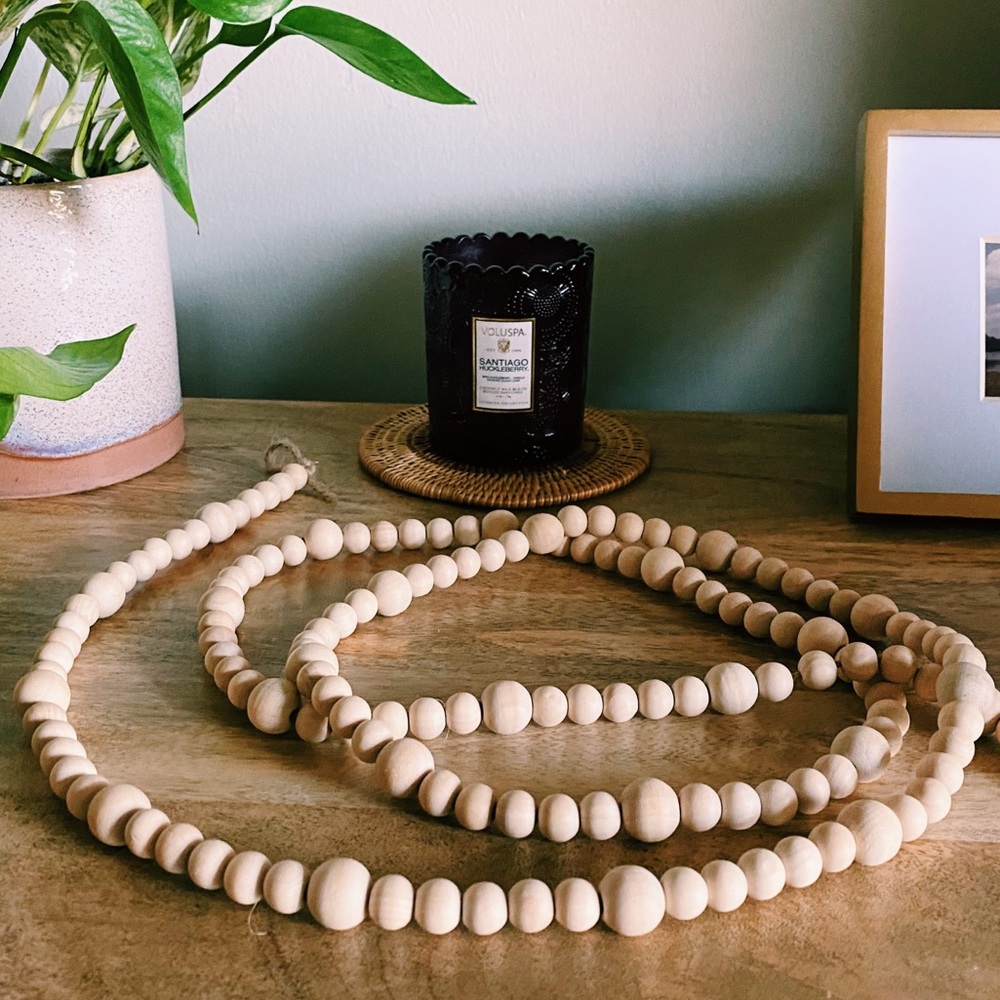 Wooden Casa Bead Boho Garland